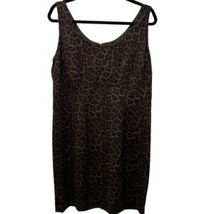 NWT Michael Kors Empire Waist Sleeveless Leopard Print Dress | Size 14